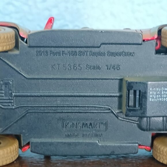 FORD F-150 SVT RAPTOR MUDDY RED METAL MODEL KINSMART PULL & GO - Picture 8 of 8